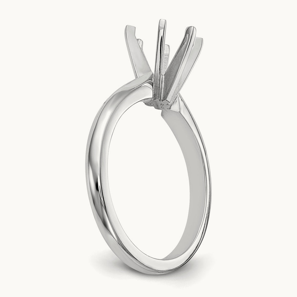 1.5ct. Medium-Wt Knife Edge 6-Prong Ring Mounting, 14K White Gold