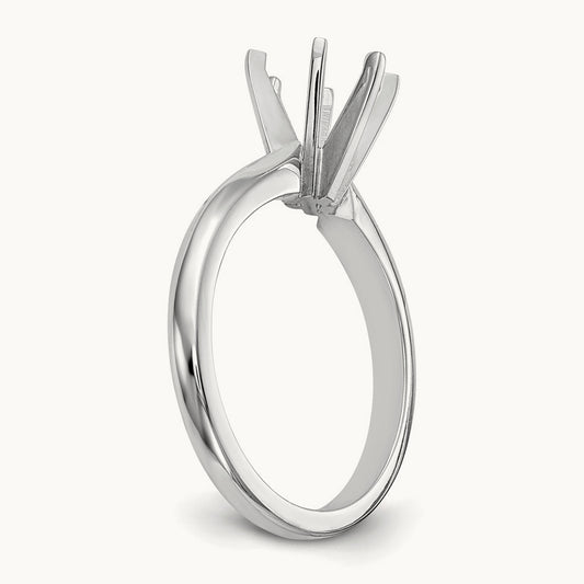1.5ct. Medium-Wt Knife Edge 6-Prong Ring Mounting, 14K White Gold