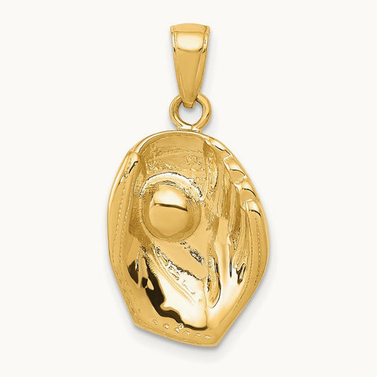 Baseball Glove And Ball Pendant, 14K