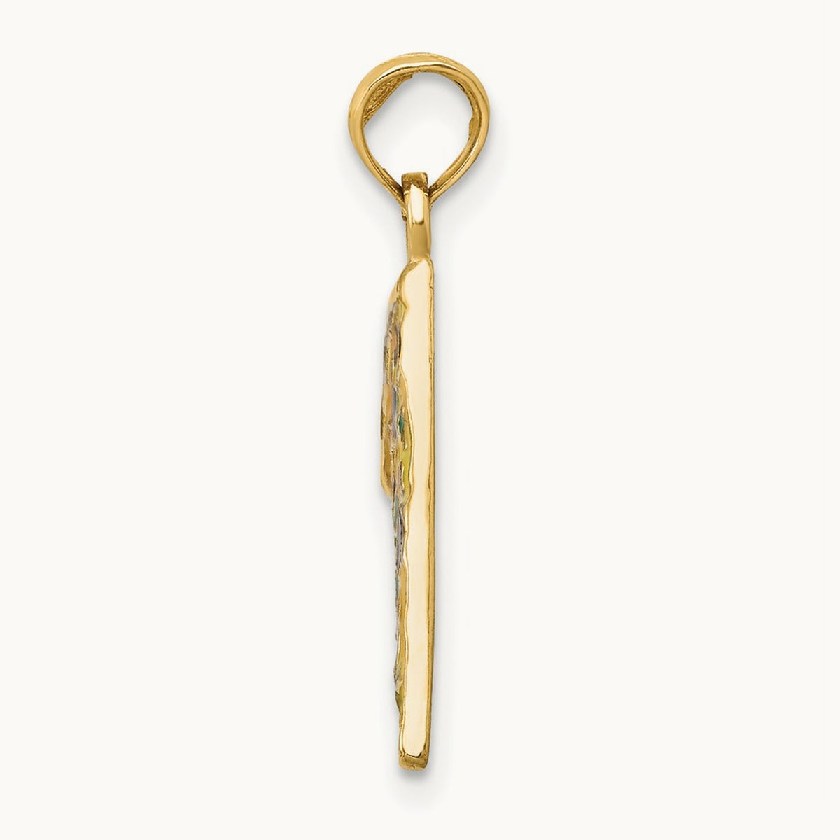 Enameled Pizza Slice Pendant, 14K
