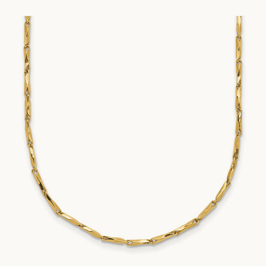 Polished Fancy Link 17in Necklace, 14K