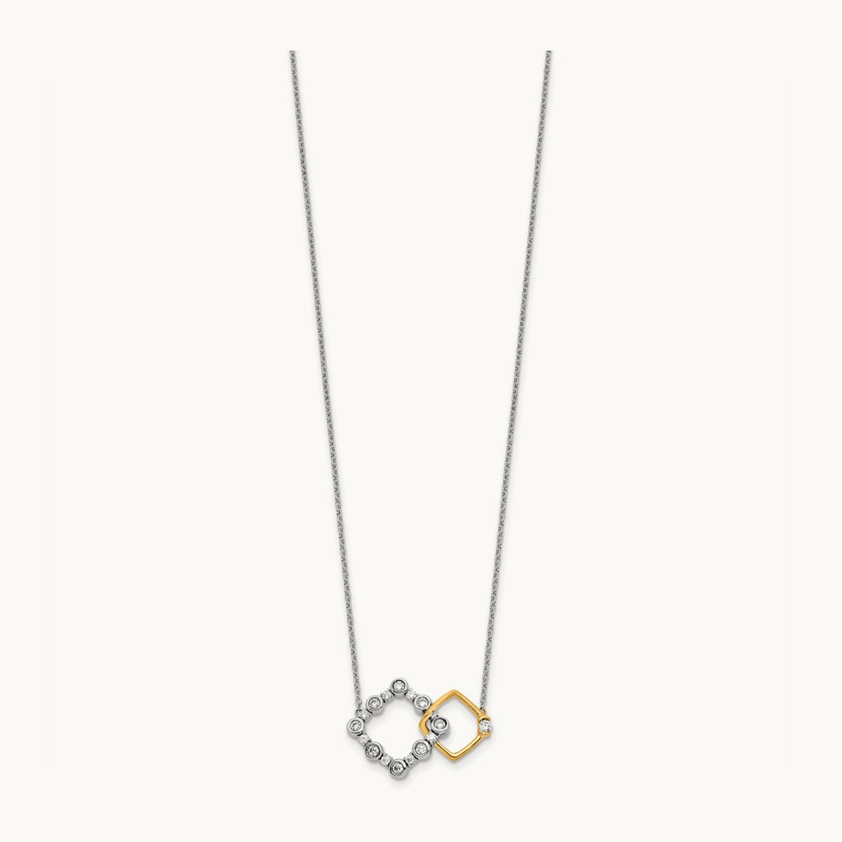 Square Interlock Necklace, 0.50 ct tw Lab-Grown Diamond