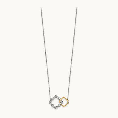 Square Interlock Necklace, 0.50 ct tw Lab-Grown Diamond
