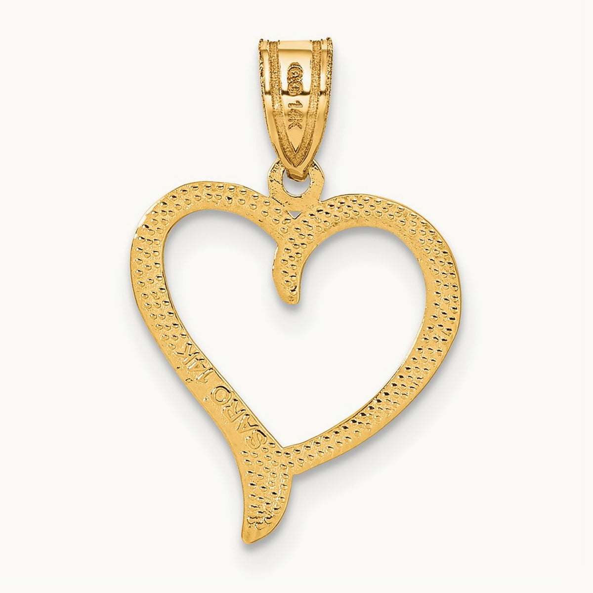 Polished Heart Pendant, 14K