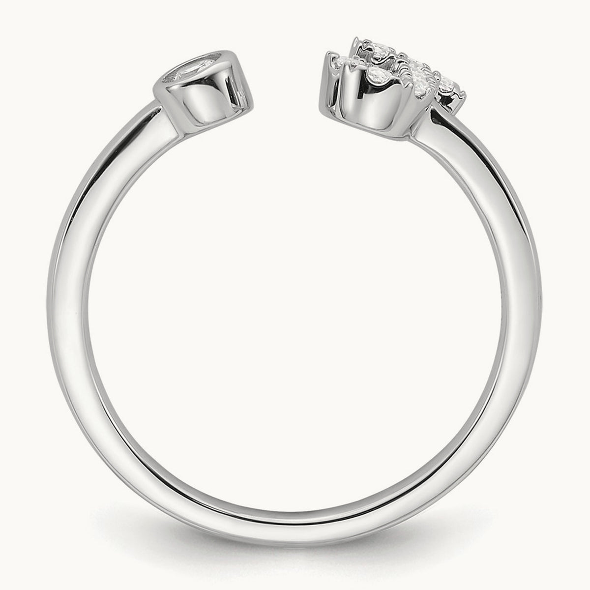 Initial J Adjustable Ring, 0.15 ct tw Lab-Grown Diamond