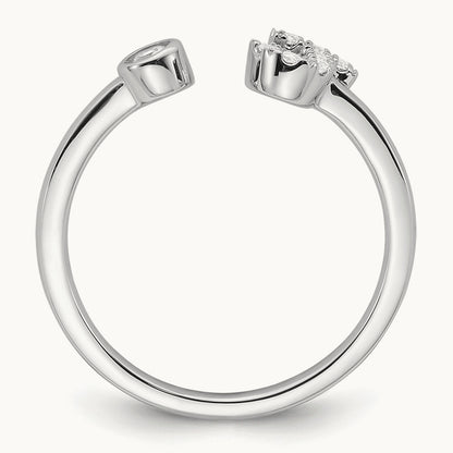 Initial J Adjustable Ring, 0.15 ct tw Lab-Grown Diamond