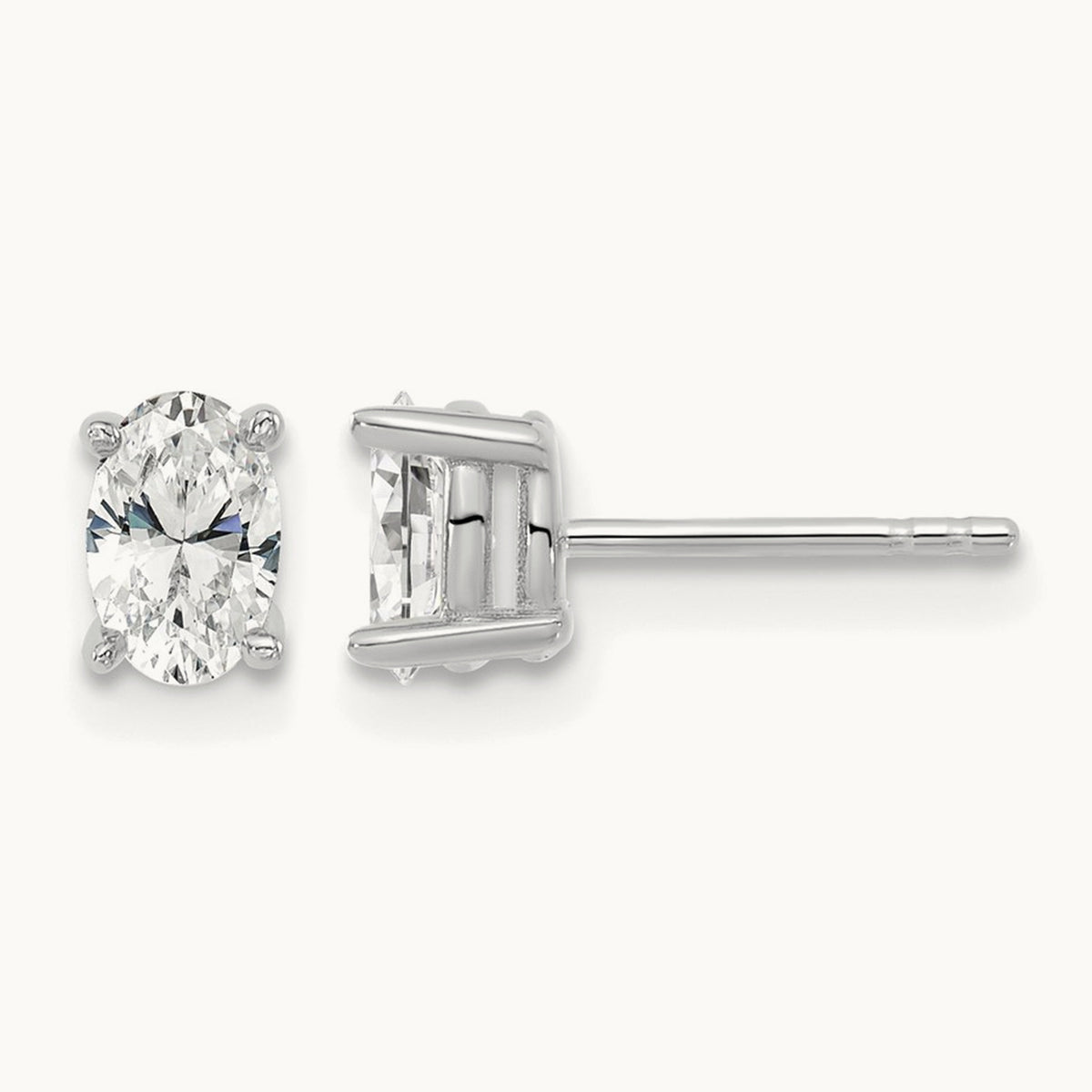 5.35x3.65mm Oval Earring Mountings — 14K White Gold