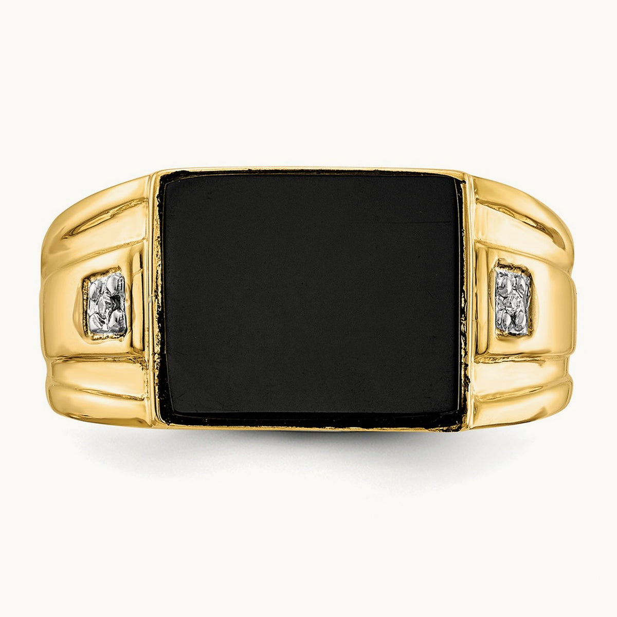 Men's Onyx and Diamond Ring, 14K