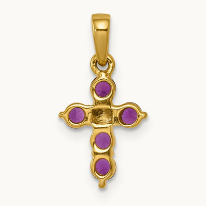 .30 Ruby and Diamond Cross Pendant, 14K