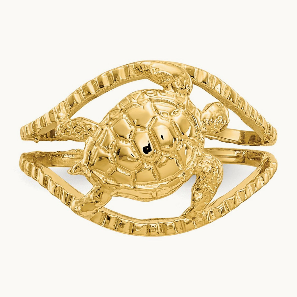 Turtle Toe Ring, 14K