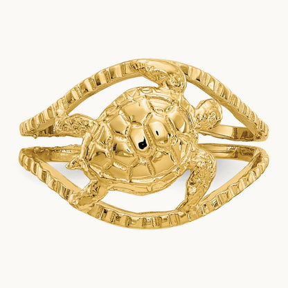 Turtle Toe Ring, 14K