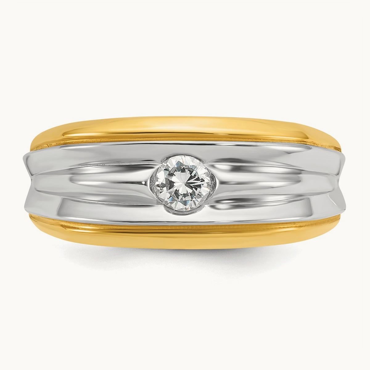 IBGoodman Men's Diamond Complete Ring, 14K Two-tone