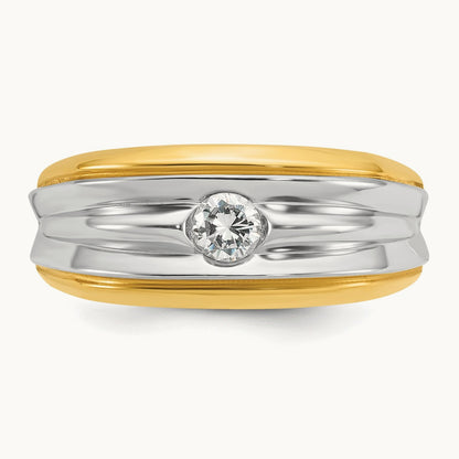 IBGoodman Men's Diamond Complete Ring, 14K Two-tone