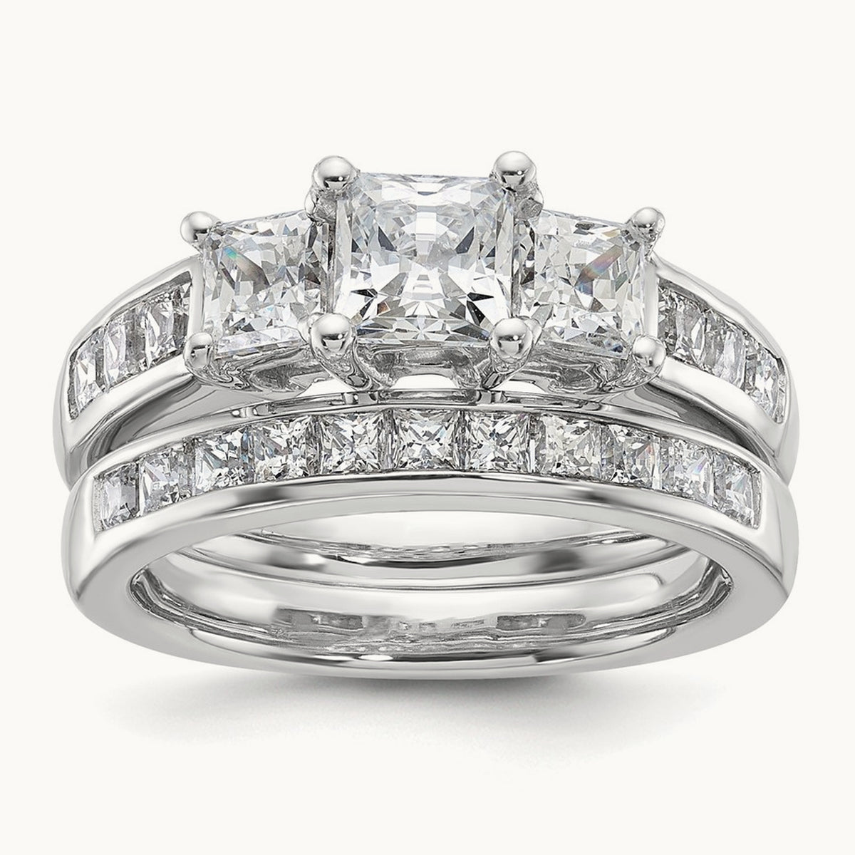 3-Stone Semi-Mount Engagement Ring, 0.10-0.25 ct tw — 2/5 ct, 14K White Gold