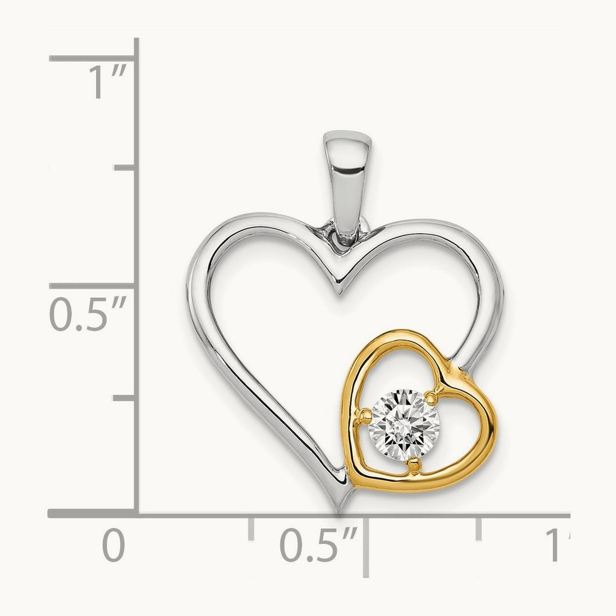 1/5ct. Diamond Double Heart Pendant — photo set