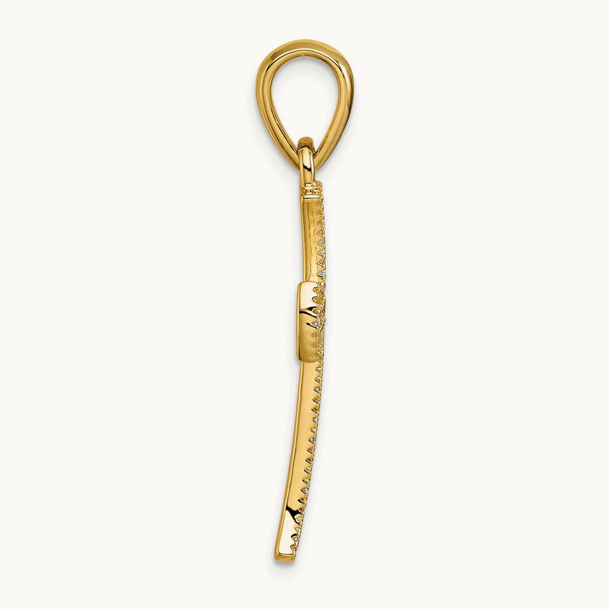 1/10ct. Diamond Cross Pendant — 14K Yellow Gold, 38.4mm, 0.409 ct