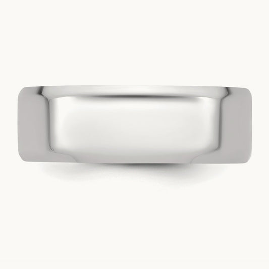 CLIQ Hinged Beveled Edge Wedding Band, 7mm, 14K White Gold