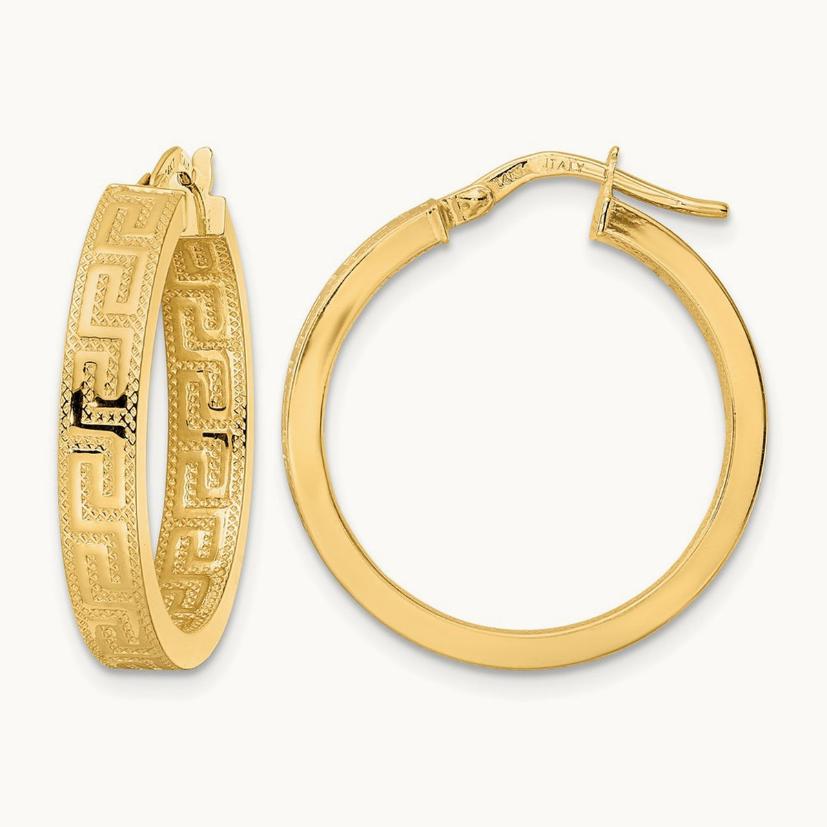 Polished Hoop Earrings, 14K