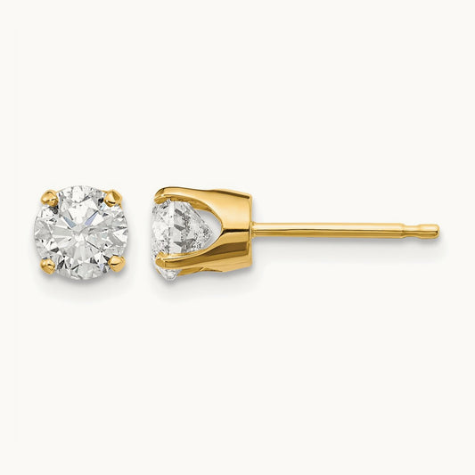 Diamond Stud Push-on Post Earrings — 0.96 ct tw