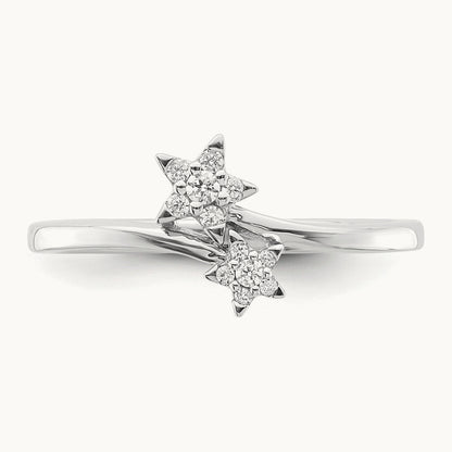 Diamond star bypass Diamond Ring, 14K White Gold
