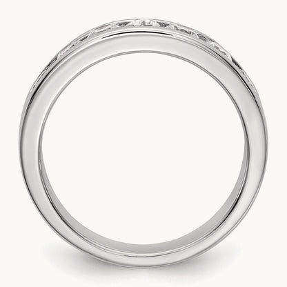 7-Stone Diamond Channel Band, 14K White Gold