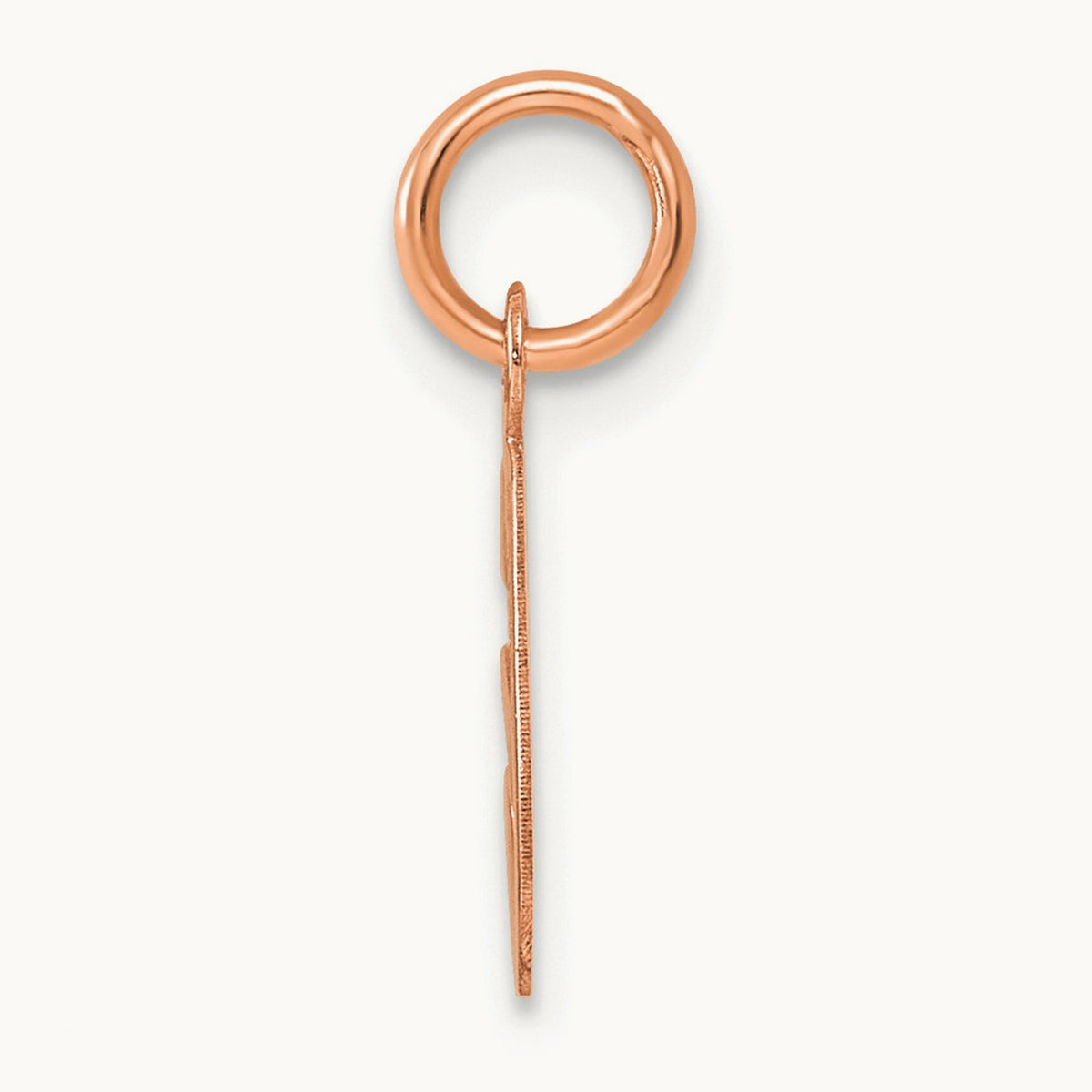 Small Script Letter G Initial Charm, 14K Rose Gold