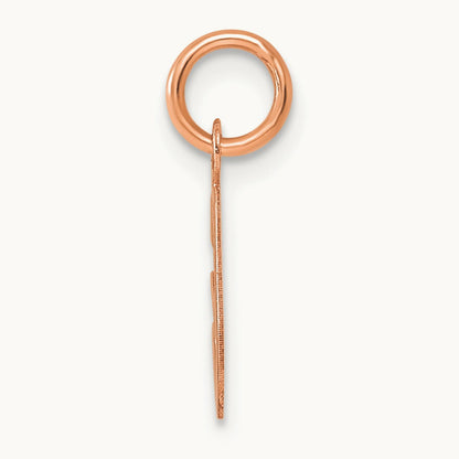 Small Script Letter G Initial Charm, 14K Rose Gold
