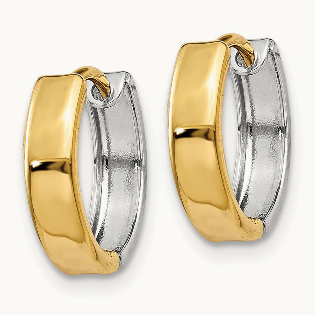 Hinged Hoop Earrings, 14K Two-tone