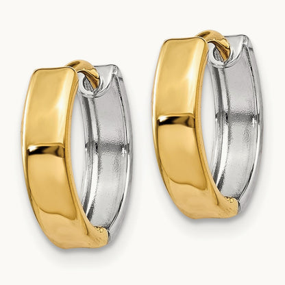 Hinged Hoop Earrings, 14K Two-tone