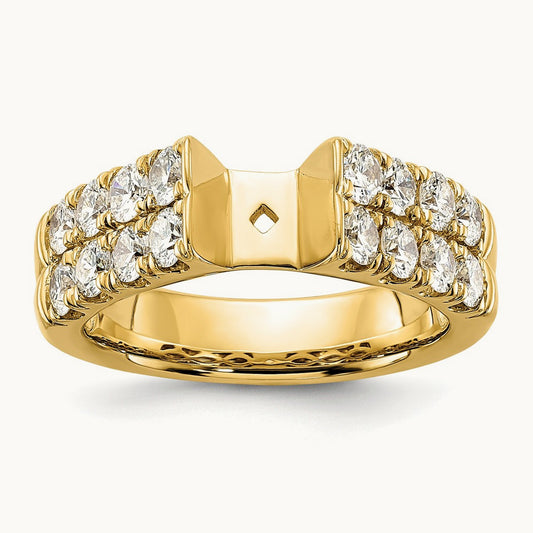 Semi-Mount Peg Set Engagement Ring, 1.25 ct tw Lab-Grown Diamond — 1 3/8 ct, VS/SI (Great), 14K Yellow Gold