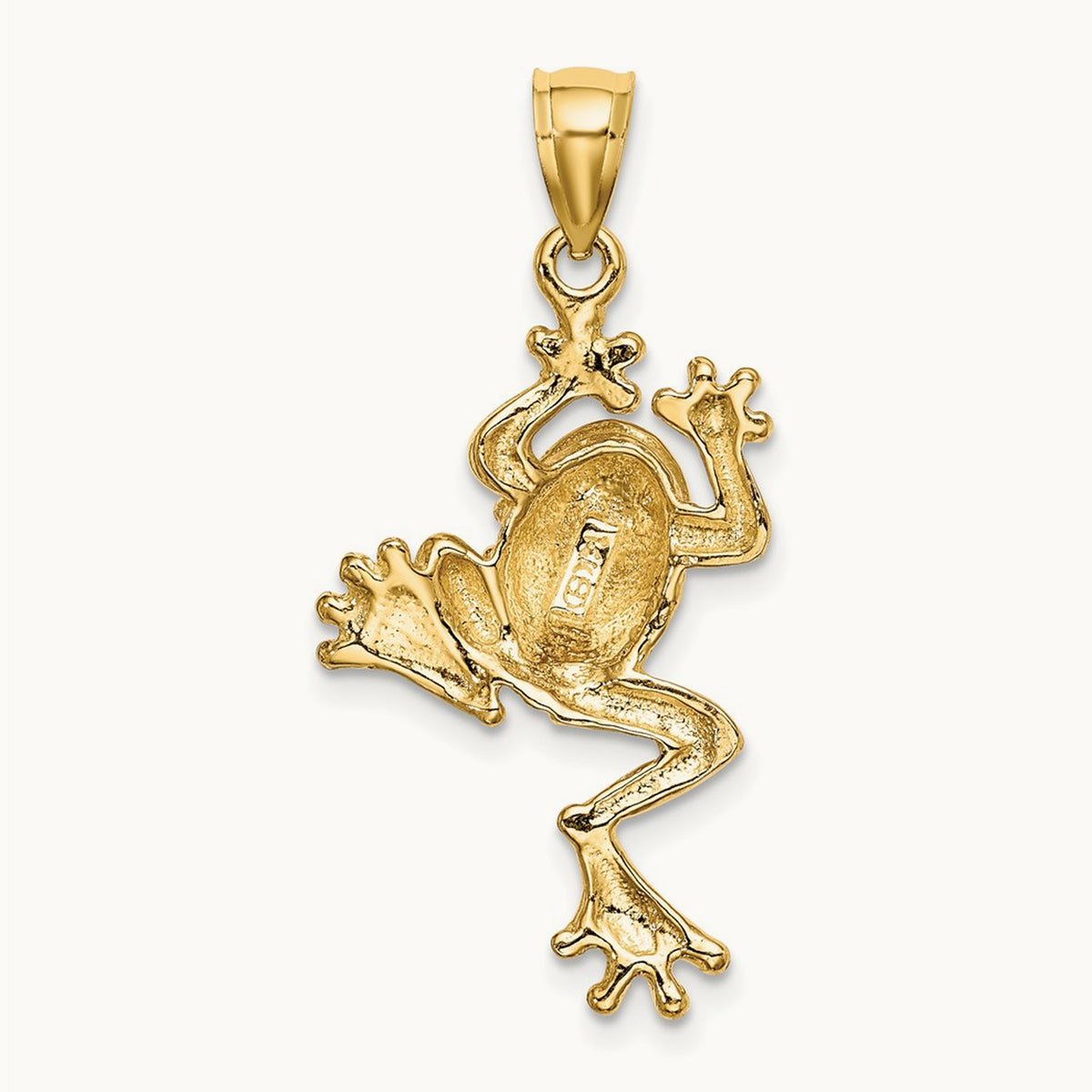 Frog w/ Textured Back Charm, 14K
