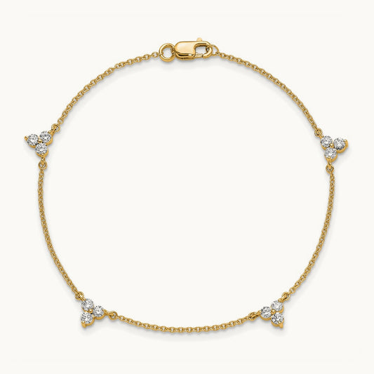 Diamond Multi Station 7 inch Bracelet, 14K