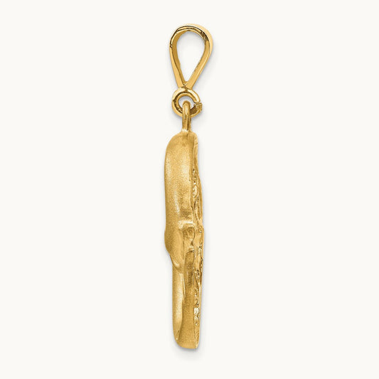Satin Diamond-cut Pisces Zodiac Charm — 35mm