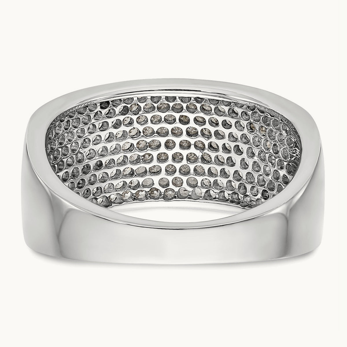 Micro Pave Diamond Band, 14K White Gold