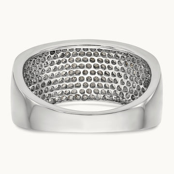 Micro Pave Diamond Band, 14K White Gold