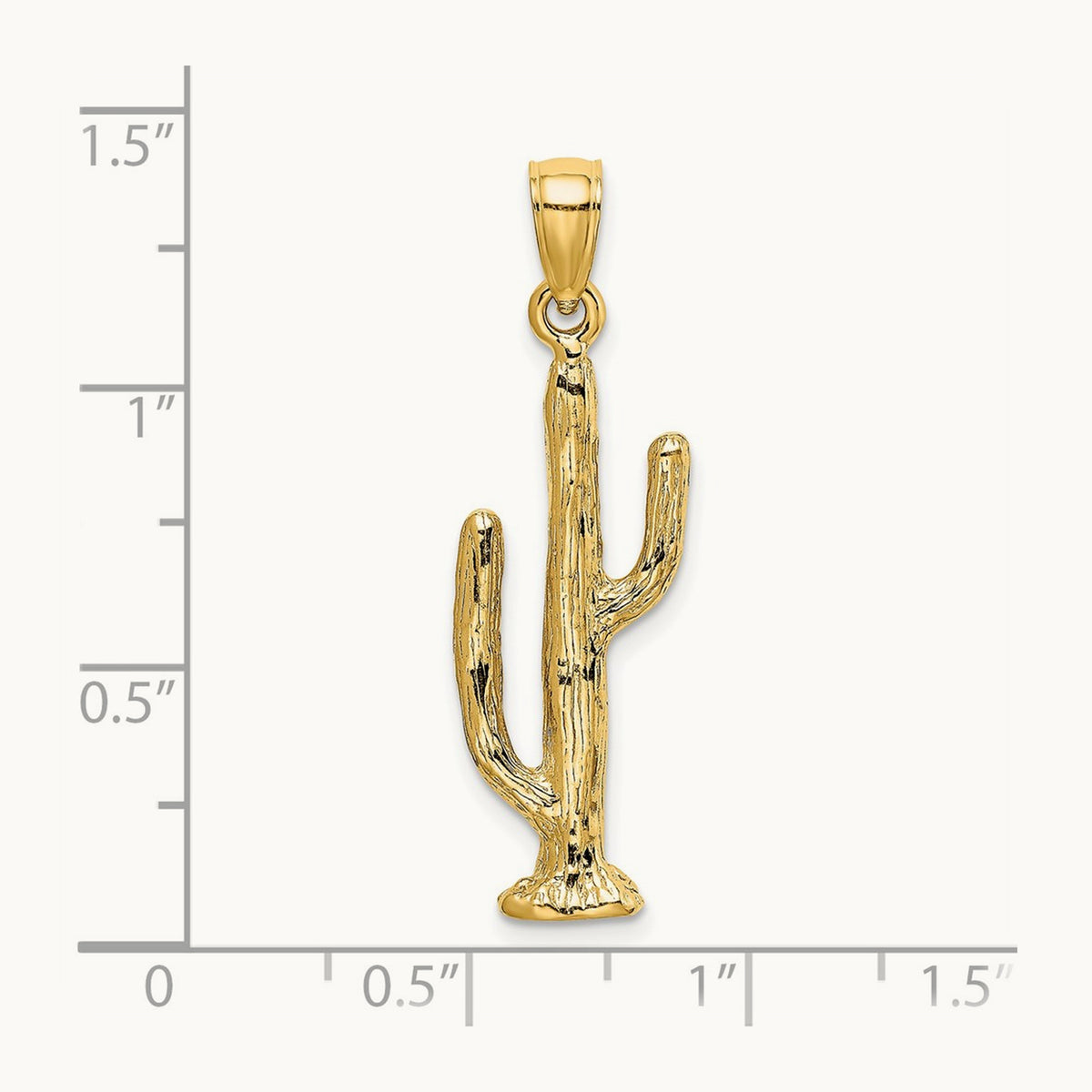 3-D Saguaro Cactus Charm, 14K
