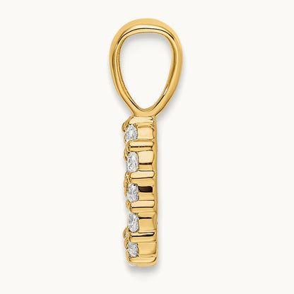 Diamond Number 9 Pendant — 14K Yellow Gold, 13.12mm