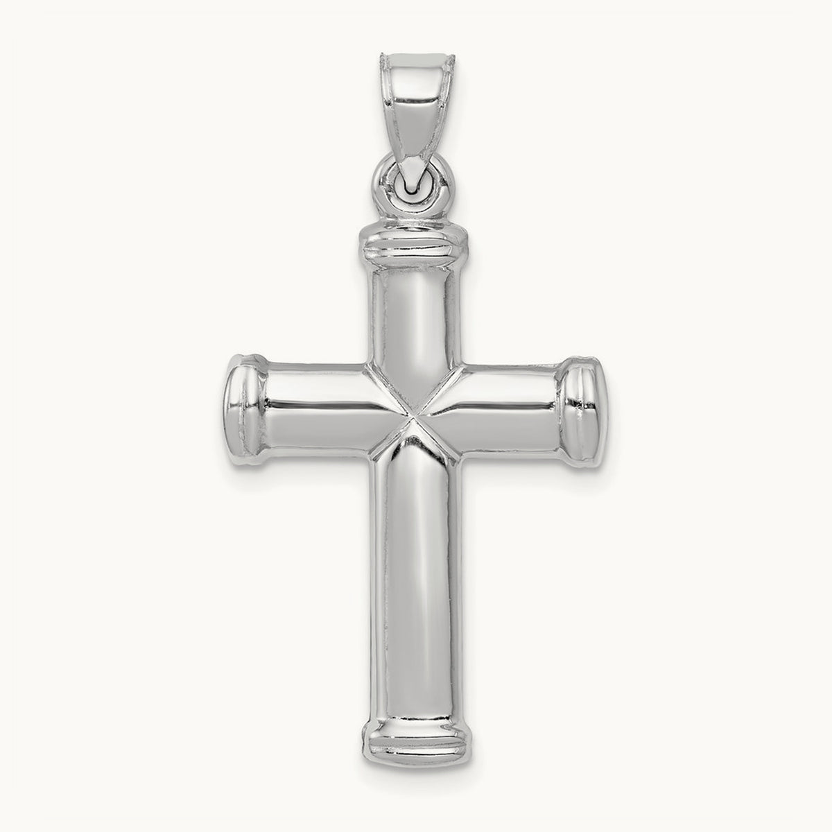 Polished Cross Pendant, 14K White Gold