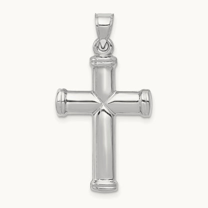 Polished Cross Pendant, 14K White Gold