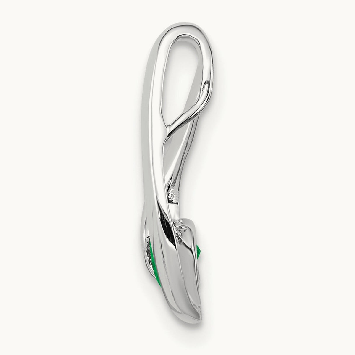 Emerald Pendant — 14K White Gold