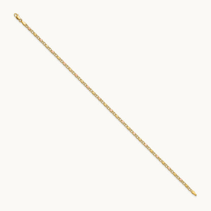X's and Hearts 10in Anklet, 14K with Rose