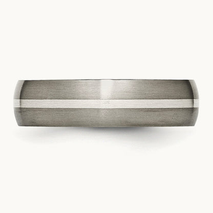 Brushed with Sterling Silver Inlay Band — photo set