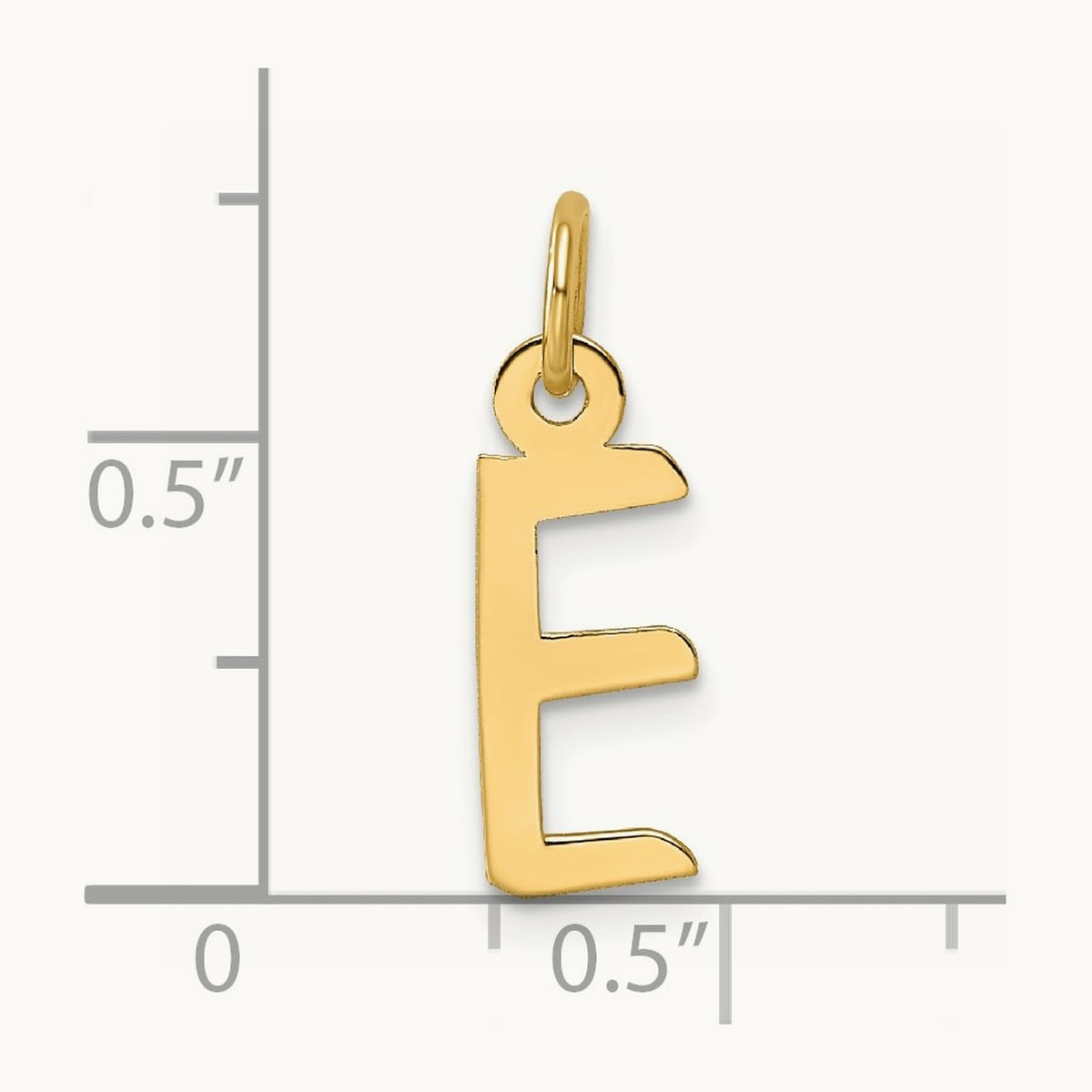 Slanted Block Initial Charm — 14K Yellow Gold, E