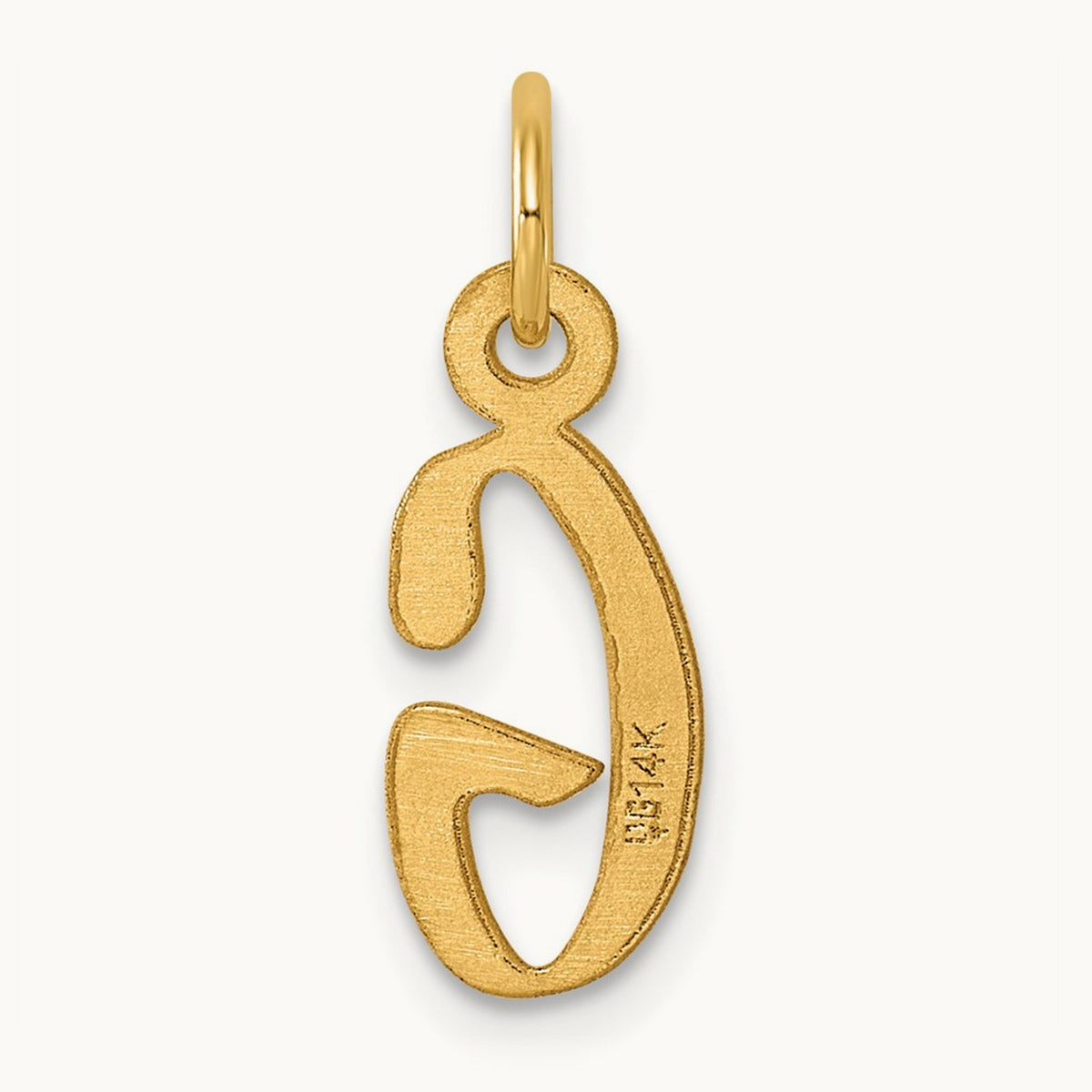 Slanted Block Initial Charm — 14K Yellow Gold, G