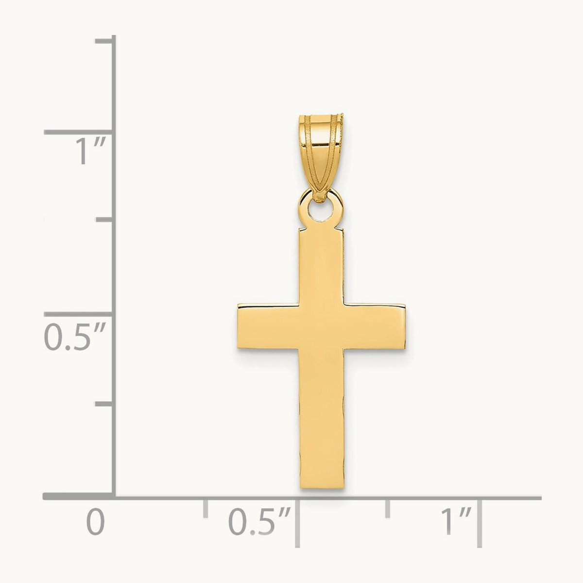 Polished Cross Charm, 14K