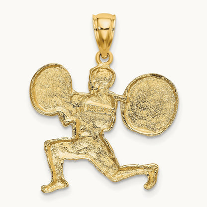 Solid Polished Weightlifter Pendant — photo set