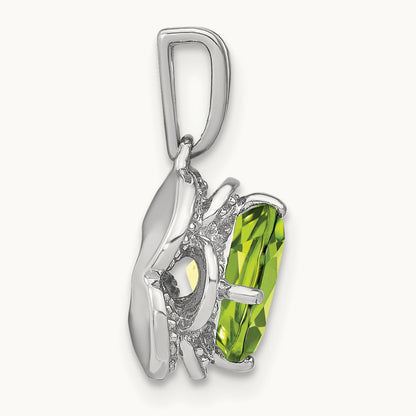 Cushion Peridot and Diamond Pendant — photo set