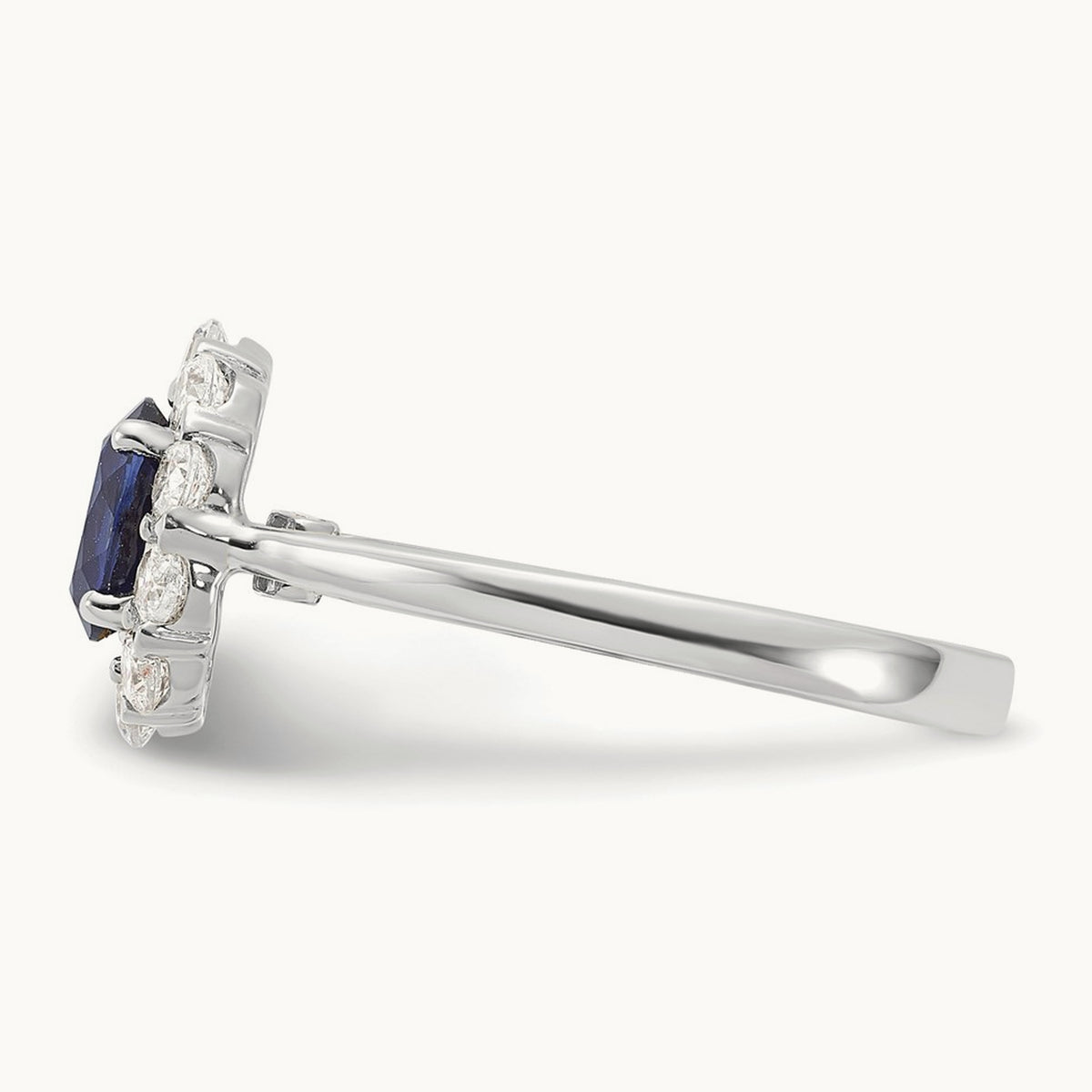Created Sapphire Halo Ring — 7