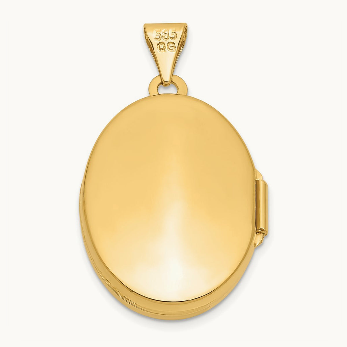 Polished Oval Locket — 14K Yellow Gold