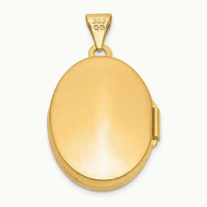 Polished Oval Locket — 14K Yellow Gold